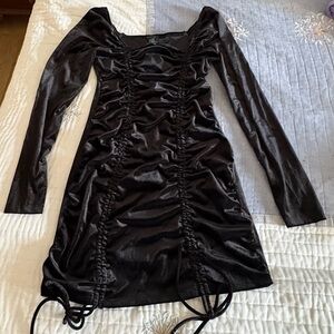 Sexy Black Ruched Dress